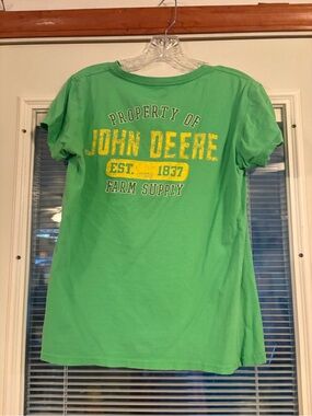 John Deere Green Short-Sleeve Logo Tee with Yellow Print
